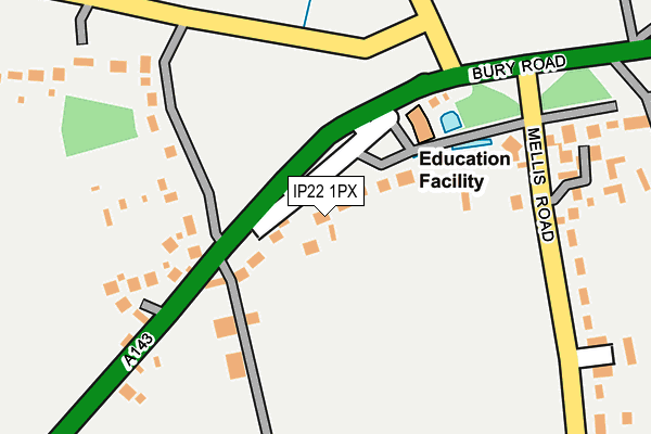 IP22 1PX map - OS OpenMap – Local (Ordnance Survey)