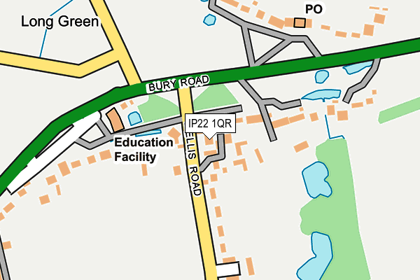 IP22 1QR map - OS OpenMap – Local (Ordnance Survey)