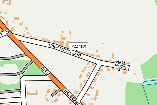 IP22 1RX map - OS OpenMap – Local (Ordnance Survey)