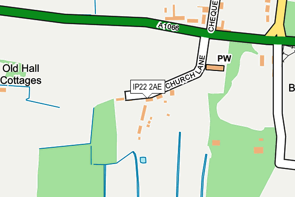 IP22 2AE map - OS OpenMap – Local (Ordnance Survey)