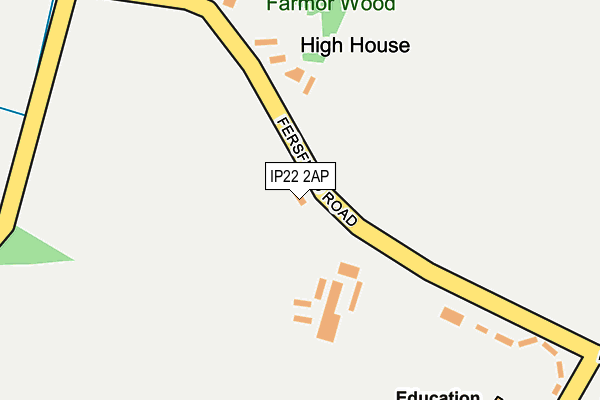 IP22 2AP map - OS OpenMap – Local (Ordnance Survey)