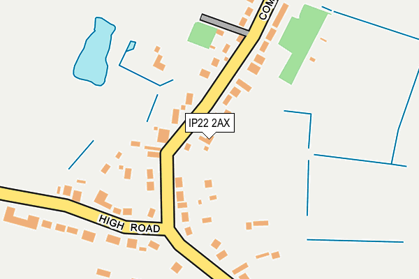 IP22 2AX map - OS OpenMap – Local (Ordnance Survey)