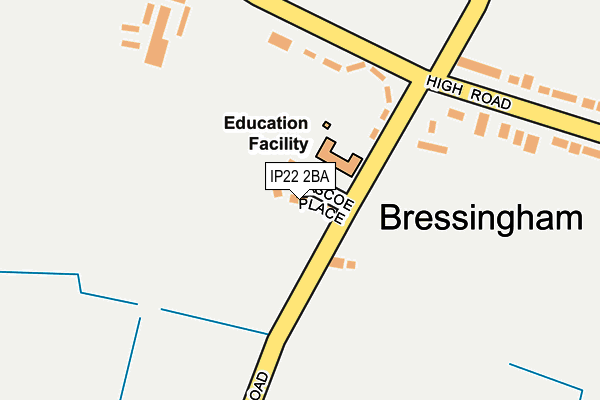 IP22 2BA map - OS OpenMap – Local (Ordnance Survey)