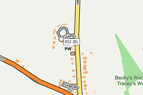 IP22 2EL map - OS OpenMap – Local (Ordnance Survey)