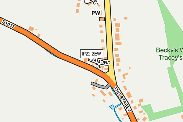 IP22 2EW map - OS OpenMap – Local (Ordnance Survey)