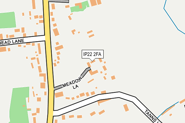 IP22 2FA map - OS OpenMap – Local (Ordnance Survey)