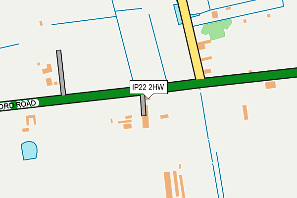 IP22 2HW map - OS OpenMap – Local (Ordnance Survey)