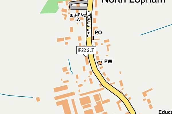IP22 2LT map - OS OpenMap – Local (Ordnance Survey)