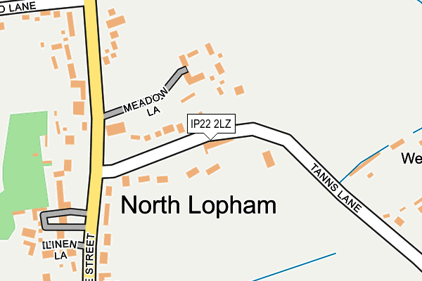 IP22 2LZ map - OS OpenMap – Local (Ordnance Survey)