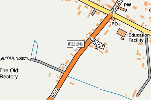 IP22 2NU map - OS OpenMap – Local (Ordnance Survey)
