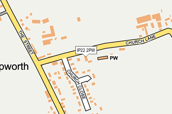 IP22 2PW map - OS OpenMap – Local (Ordnance Survey)