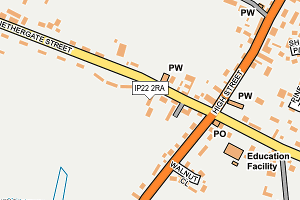 IP22 2RA map - OS OpenMap – Local (Ordnance Survey)
