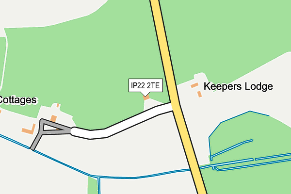 IP22 2TE map - OS OpenMap – Local (Ordnance Survey)