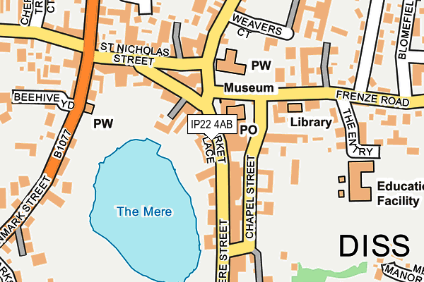IP22 4AB map - OS OpenMap – Local (Ordnance Survey)