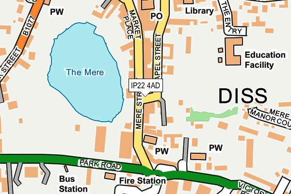 Map of DISS MINI MARKET LTD at local scale