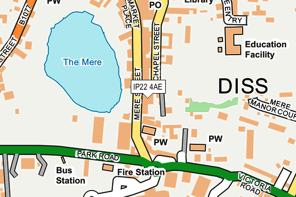 IP22 4AE map - OS OpenMap – Local (Ordnance Survey)