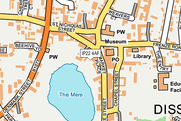 IP22 4AF map - OS OpenMap – Local (Ordnance Survey)