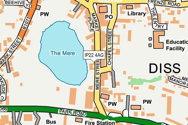 IP22 4AG map - OS OpenMap – Local (Ordnance Survey)