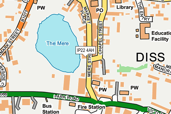 IP22 4AH map - OS OpenMap – Local (Ordnance Survey)