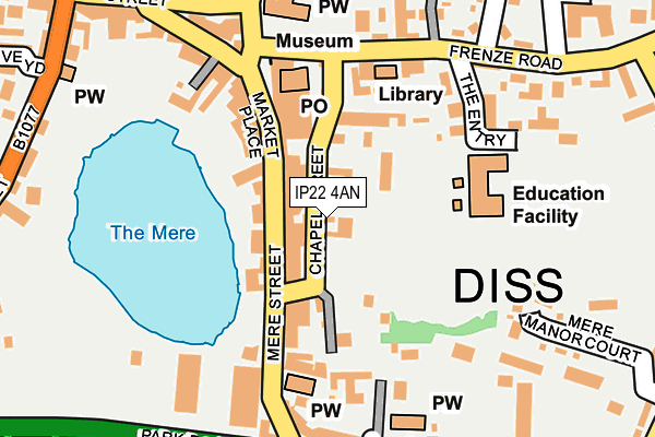 IP22 4AN map - OS OpenMap – Local (Ordnance Survey)