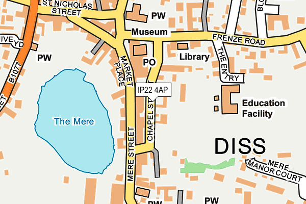 IP22 4AP map - OS OpenMap – Local (Ordnance Survey)