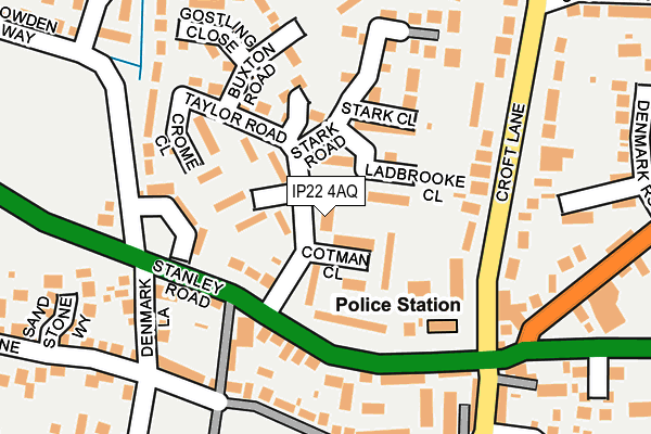 IP22 4AQ map - OS OpenMap – Local (Ordnance Survey)