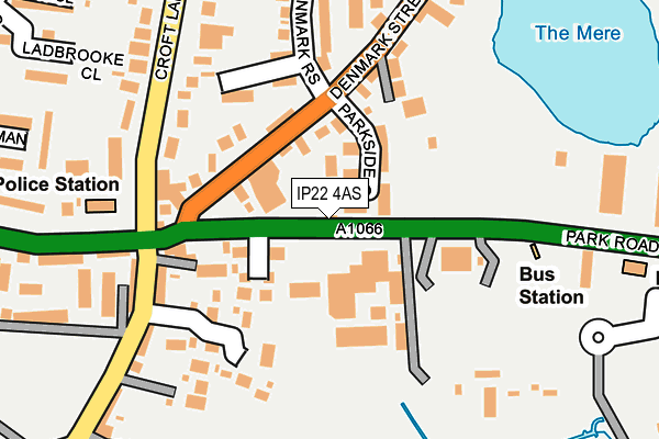 IP22 4AS map - OS OpenMap – Local (Ordnance Survey)