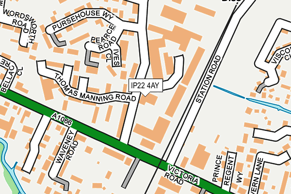 IP22 4AY map - OS OpenMap – Local (Ordnance Survey)