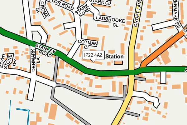 IP22 4AZ map - OS OpenMap – Local (Ordnance Survey)