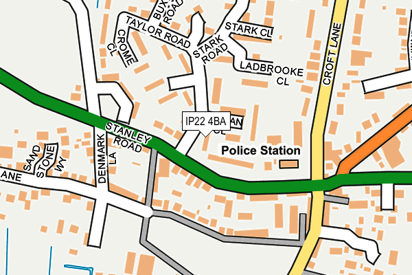 IP22 4BA map - OS OpenMap – Local (Ordnance Survey)