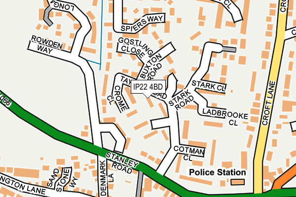 IP22 4BD map - OS OpenMap – Local (Ordnance Survey)