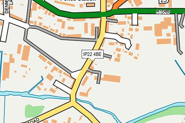 IP22 4BE map - OS OpenMap – Local (Ordnance Survey)