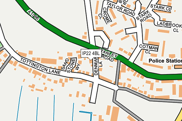 IP22 4BL map - OS OpenMap – Local (Ordnance Survey)