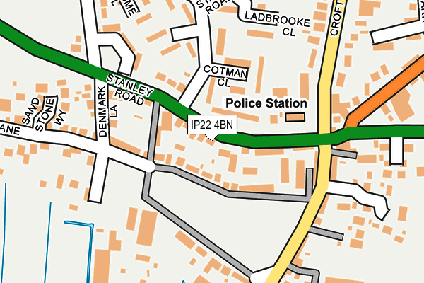 IP22 4BN map - OS OpenMap – Local (Ordnance Survey)