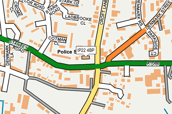 IP22 4BP map - OS OpenMap – Local (Ordnance Survey)