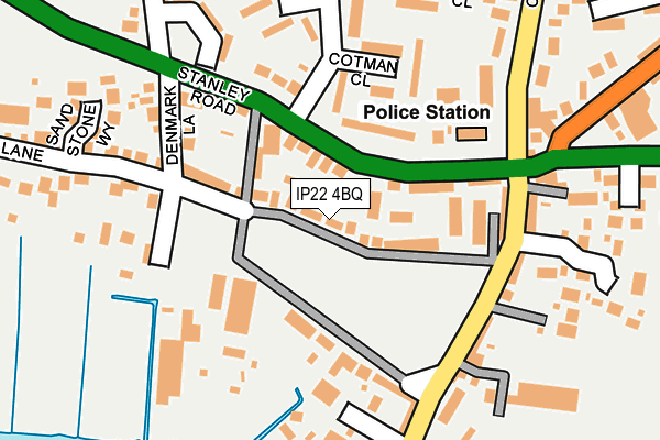 IP22 4BQ map - OS OpenMap – Local (Ordnance Survey)