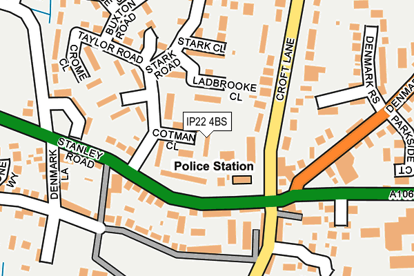 IP22 4BS map - OS OpenMap – Local (Ordnance Survey)