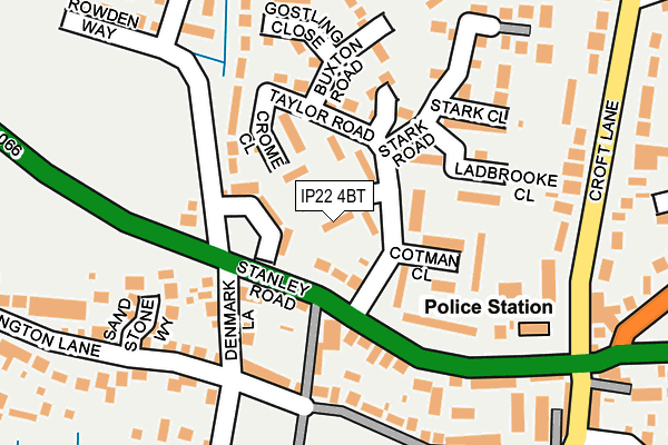 IP22 4BT map - OS OpenMap – Local (Ordnance Survey)