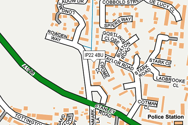 IP22 4BU map - OS OpenMap – Local (Ordnance Survey)