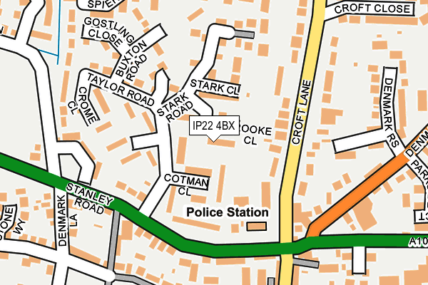 IP22 4BX map - OS OpenMap – Local (Ordnance Survey)