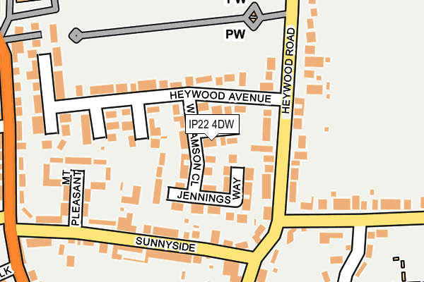 IP22 4DW map - OS OpenMap – Local (Ordnance Survey)