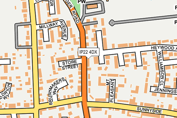 IP22 4DX map - OS OpenMap – Local (Ordnance Survey)