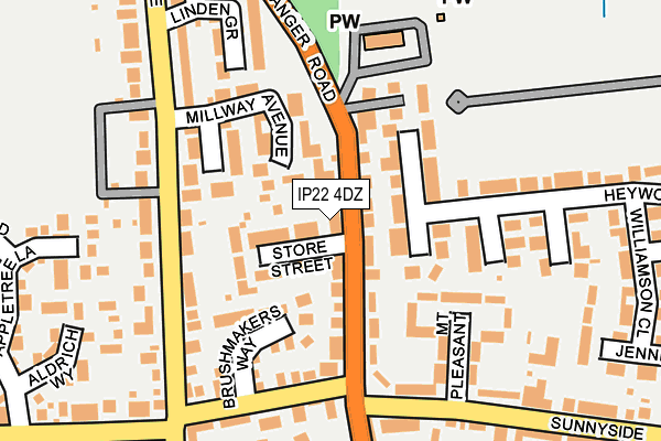 IP22 4DZ map - OS OpenMap – Local (Ordnance Survey)