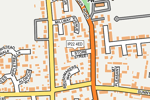 IP22 4ED map - OS OpenMap – Local (Ordnance Survey)