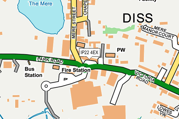 IP22 4EX map - OS OpenMap – Local (Ordnance Survey)