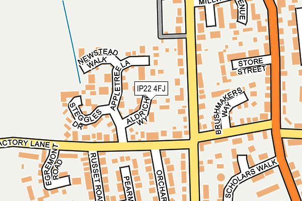 IP22 4FJ map - OS OpenMap – Local (Ordnance Survey)
