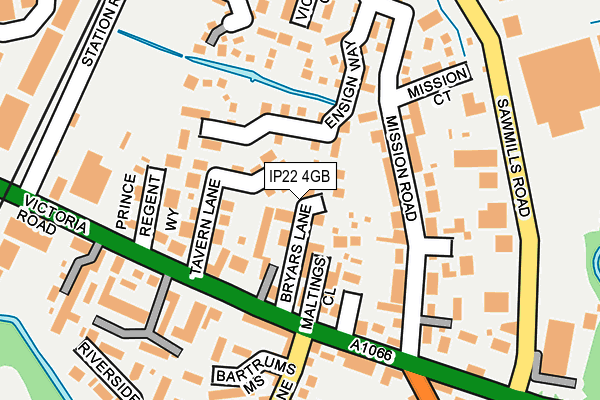 IP22 4GB map - OS OpenMap – Local (Ordnance Survey)