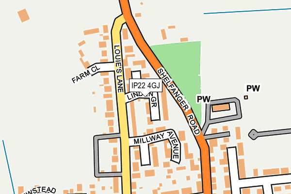 IP22 4GJ map - OS OpenMap – Local (Ordnance Survey)