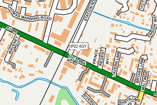 IP22 4GY map - OS OpenMap – Local (Ordnance Survey)