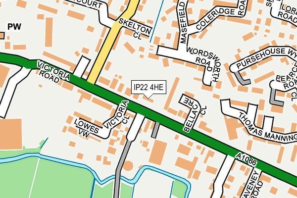 IP22 4HE map - OS OpenMap – Local (Ordnance Survey)